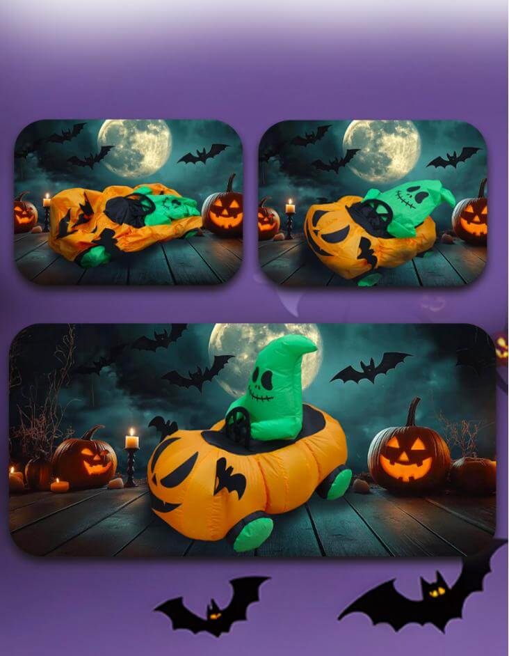 2.4GHz Remote Control Inflatable Pumpkin Racer – 360° Spinning Halloween RC Toy