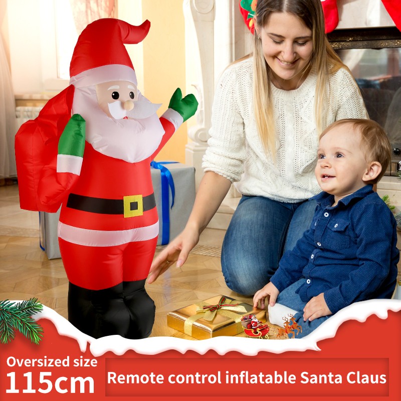 Remote Control Inflatable Santa Claus Car Toys With Music & 360° Christmas Toys