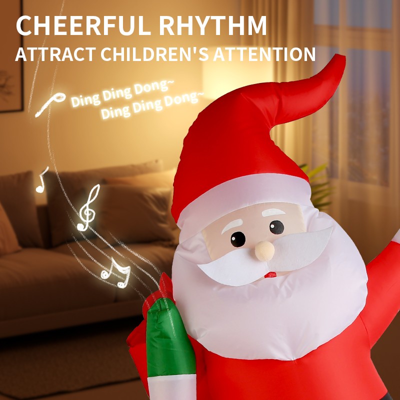 Remote Control Inflatable Santa Claus Car Toys With Music & 360° Christmas Toys