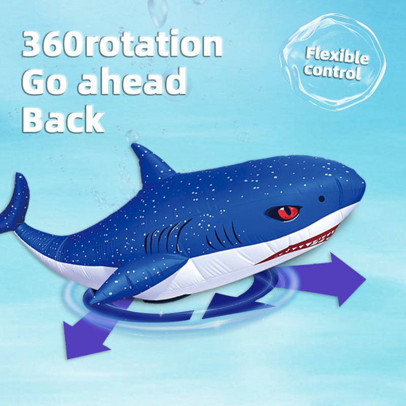 2.4GHz Remote Control Inflatable Shark – 360° Spinning RC Toy with Flexible Control