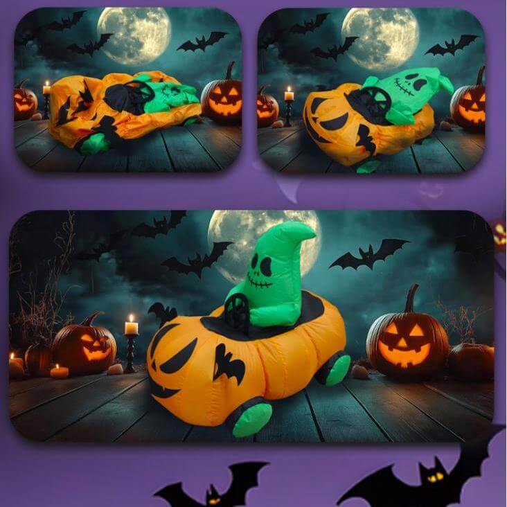 2.4GHz Remote Control Inflatable Pumpkin Racer – 360° Spinning Halloween RC Toy