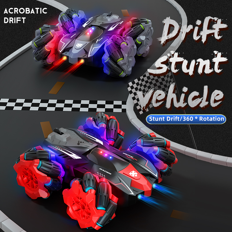 Stunt Two-Sided RC Car Gesture Sensing Drift Light Music Tumbling Toy (1)