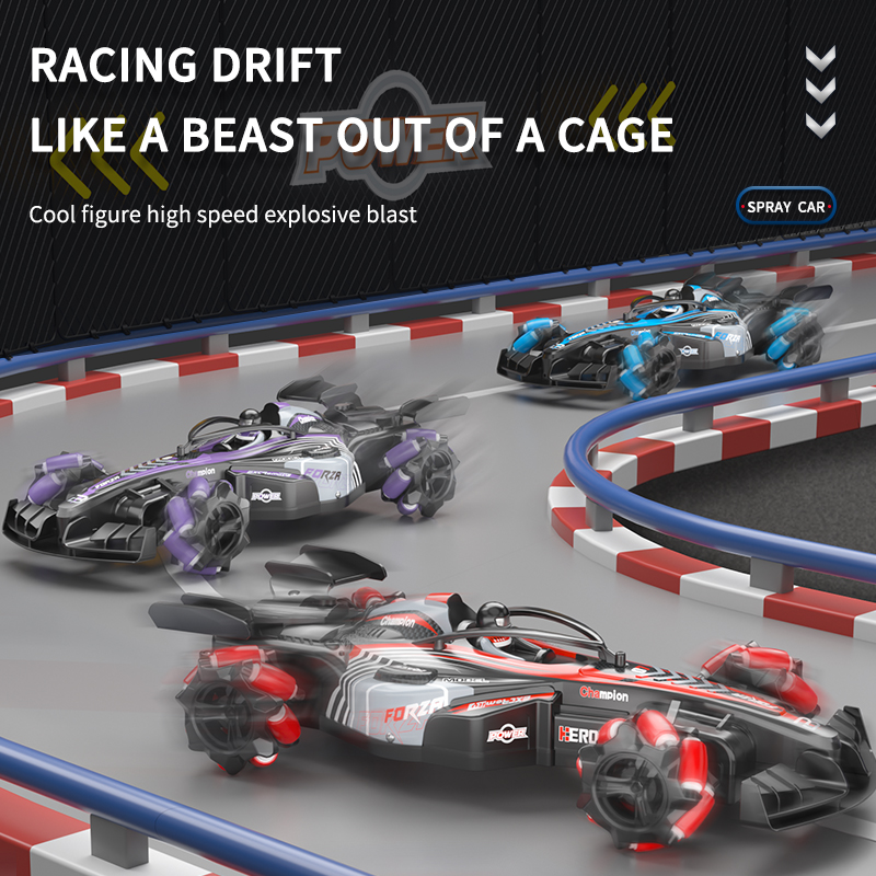 Competitive Drift F1 RC Car 4WD High-Speed Racing with LED Lights and Simulated Gas Spray (5)