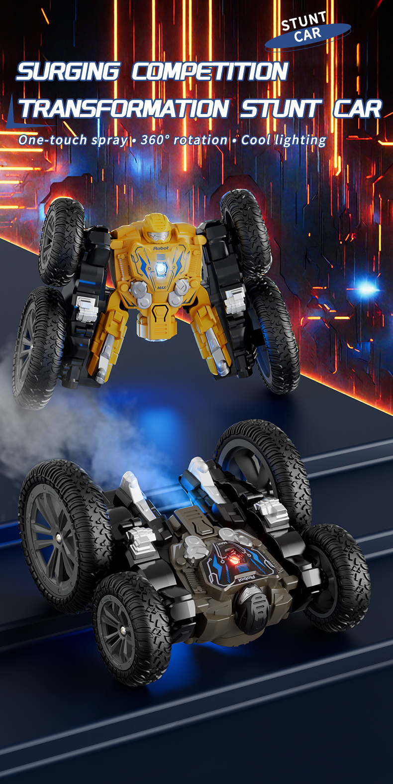 360° Stunt Car Toy LED Lights 2