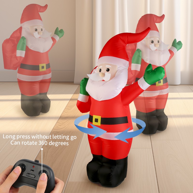 Remote Control Inflatable Santa Claus Car Toys With Music & 360° Christmas Toys