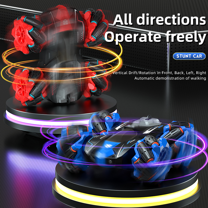 Stunt Two-Sided RC Car Gesture Sensing Drift Light Music Tumbling Toy (2)