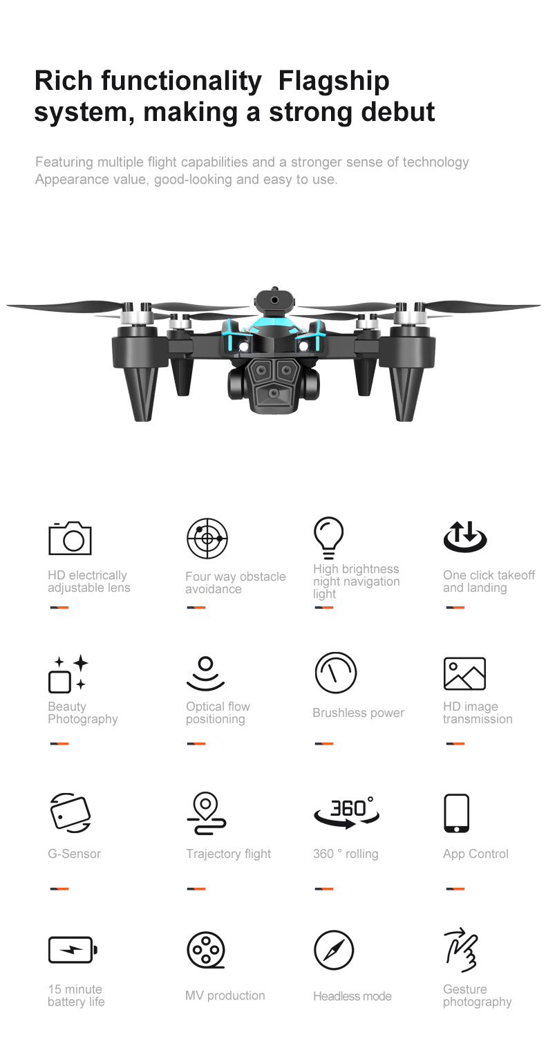 K12 Max UAV Brushless Motor Obstacle Avoidance Optical Flow RC (10)