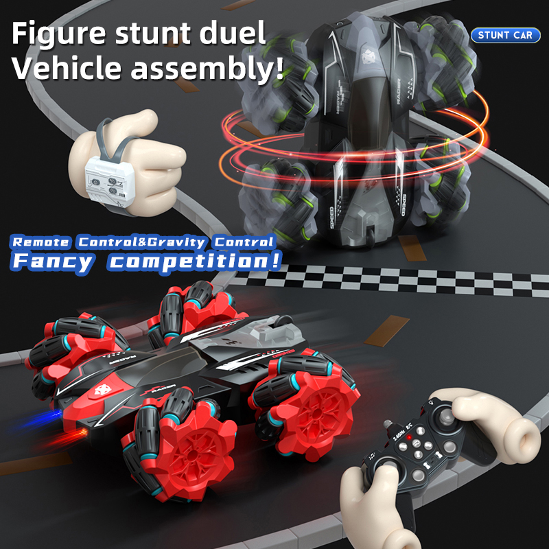 Stunt Two-Sided RC Car Gesture Sensing Drift Light Music Tumbling Toy (5)