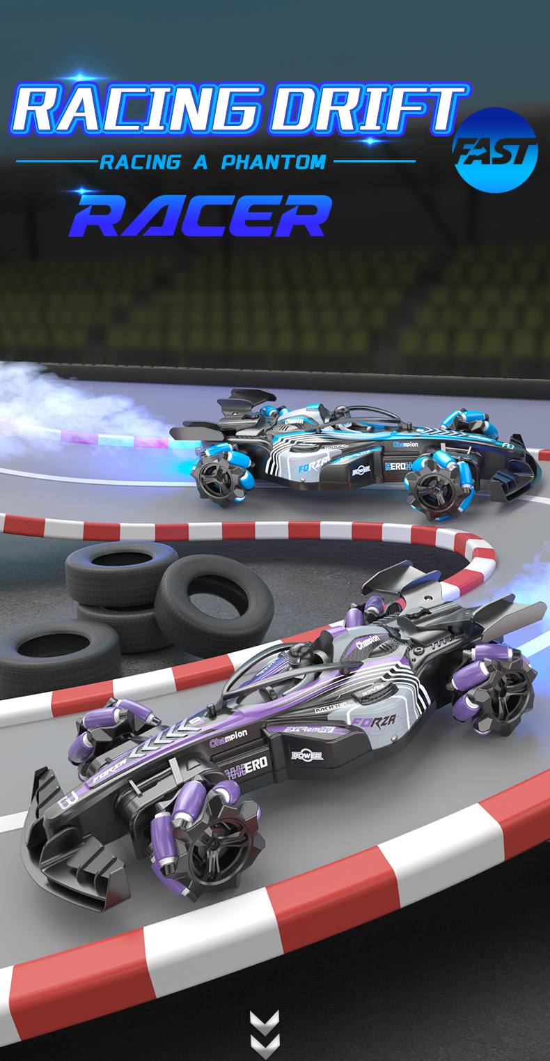 Competitive Drift F1 RC Car 4WD High-Speed Racing with LED Lights and Simulated Gas Spray (6)